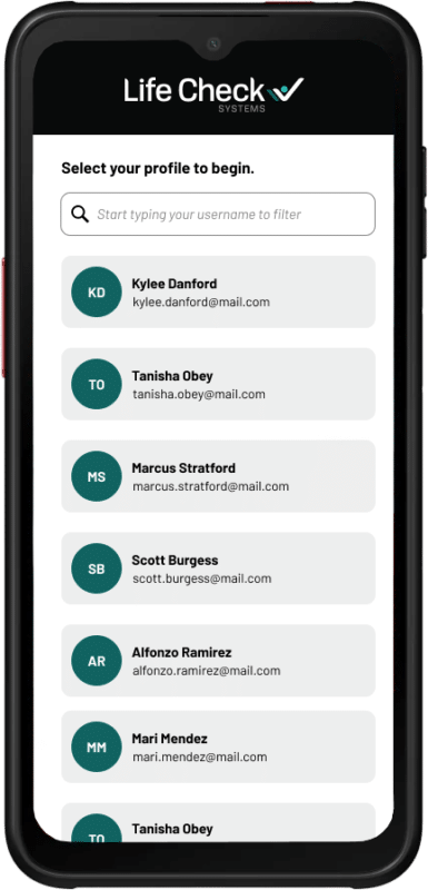 LIfe Check Systems app screenshot