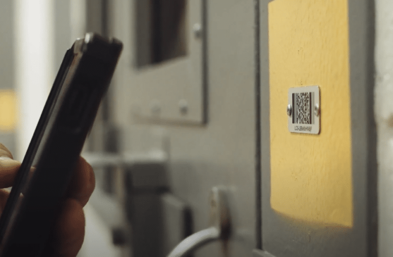 mobile device near NFC tag inside jail